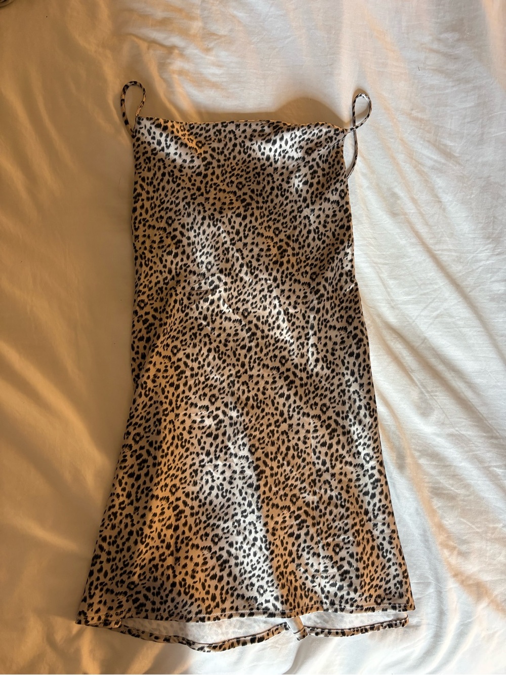 Princess Polly Leopard Print Satin Slip Dress - Beige & Black